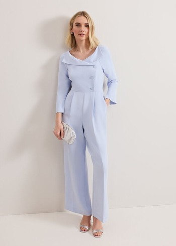 Phase Eight Sienna Tux Jumpsuit Blue USA | 4172038-YE